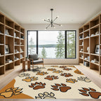 Earth Tone Animal Paw Tracks Rug
