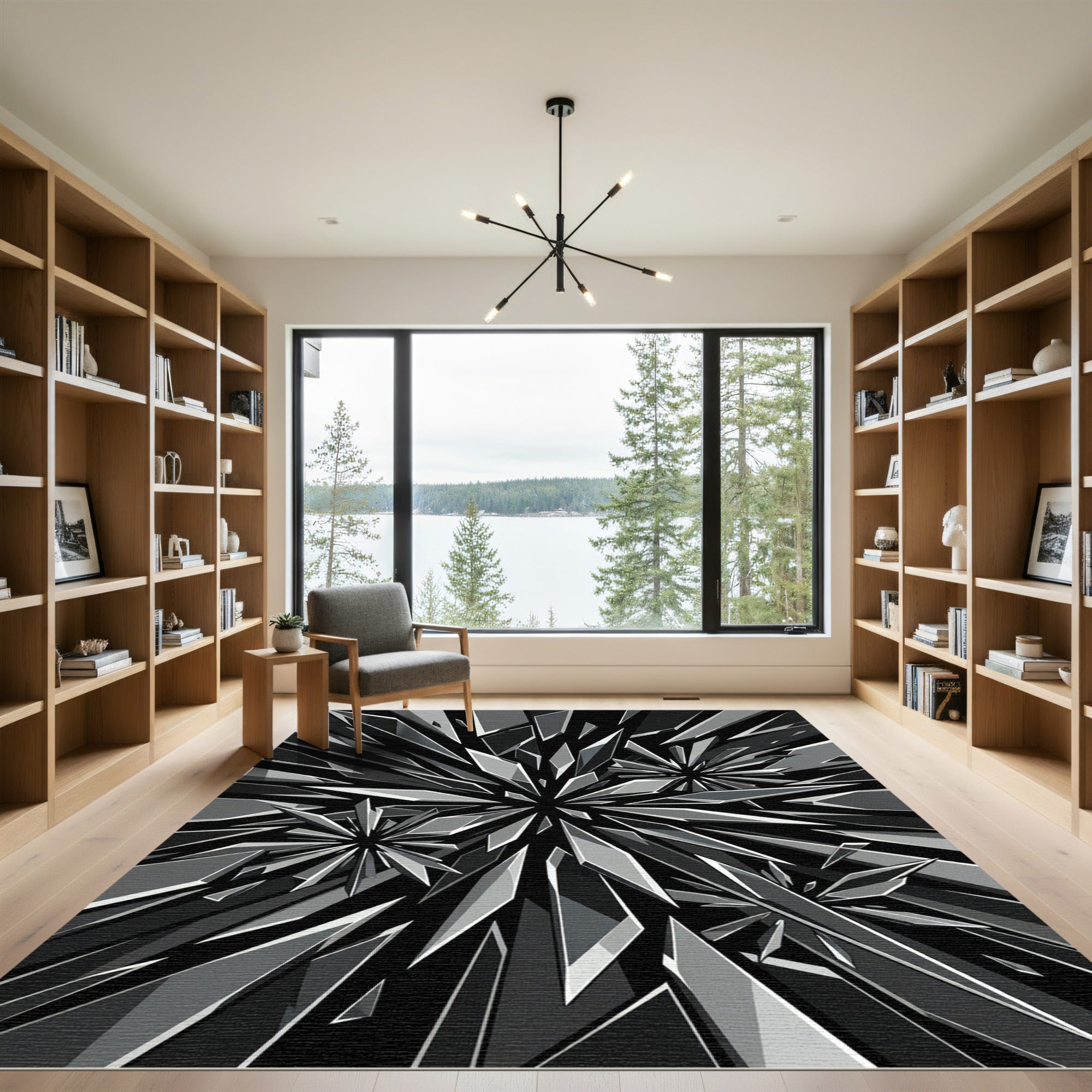 Abstract Geometric Shattered Glass Rug