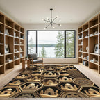 Golden Desert Mosque Hexagon Mosaic Rug