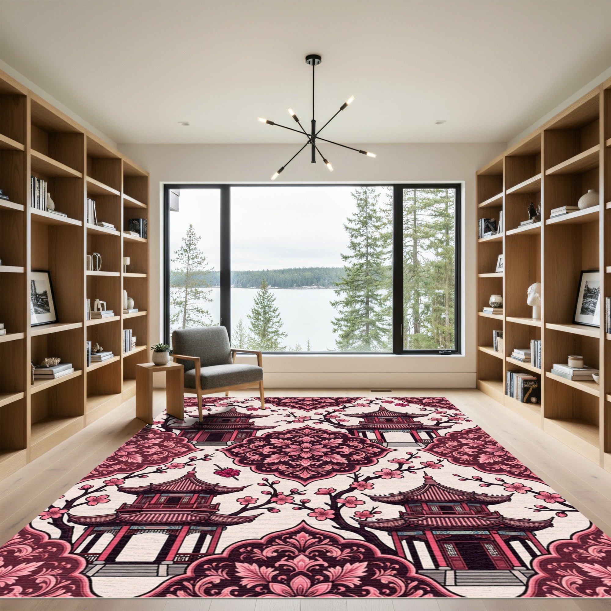Pink Pagoda Cherry Blossom Blossom Rug