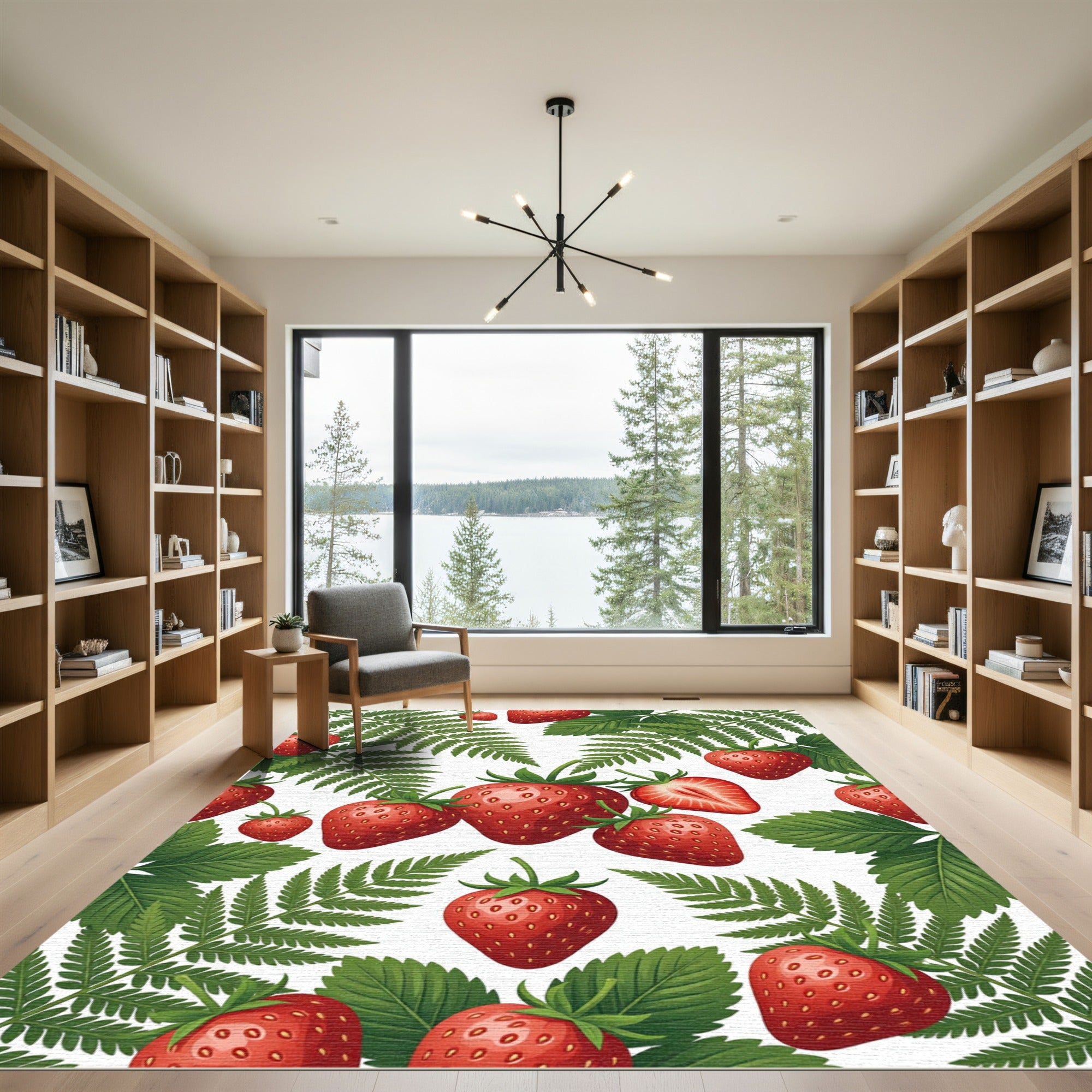 Lush Strawberry Vine Botanical Orchard Rug