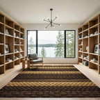 Woven Earthy Tones Horizontal Stripe Rug
