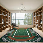 Green Stadium Football Field Overhead View Rug