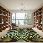 Geometric Pyramid Zigzag Arrangement Rug