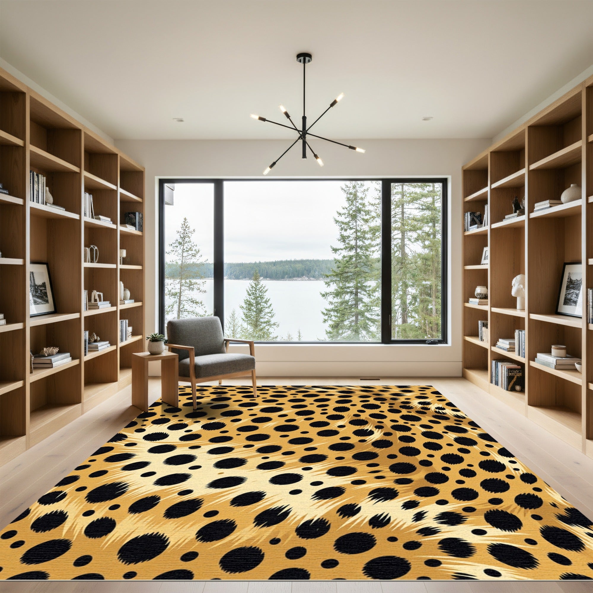 Golden Wild Animal Cheetah Spot Rug