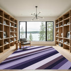Modern Abstract Violet Striped Rug