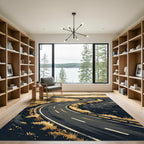 Winding Mountain Road Landscape Art Rug