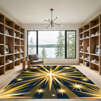 Golden Starburst Radiance Midnight Rug
