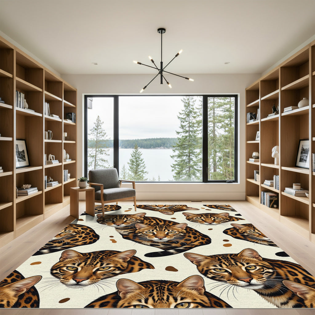 Golden Bengal Cat Spots Rug