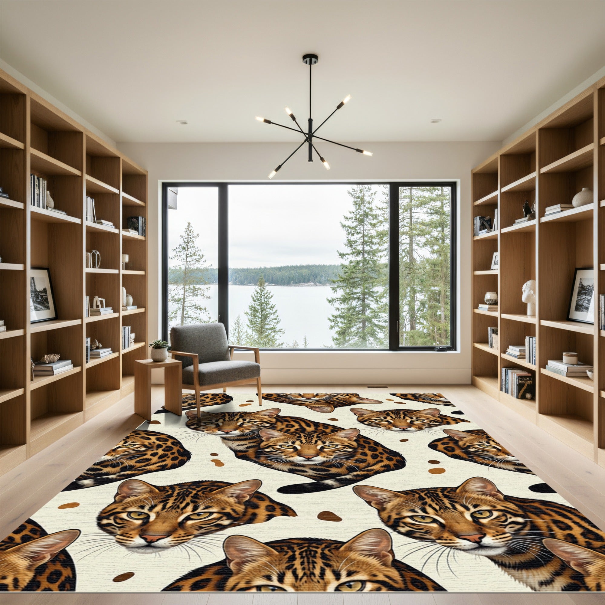 Golden Bengal Cat Spots Rug