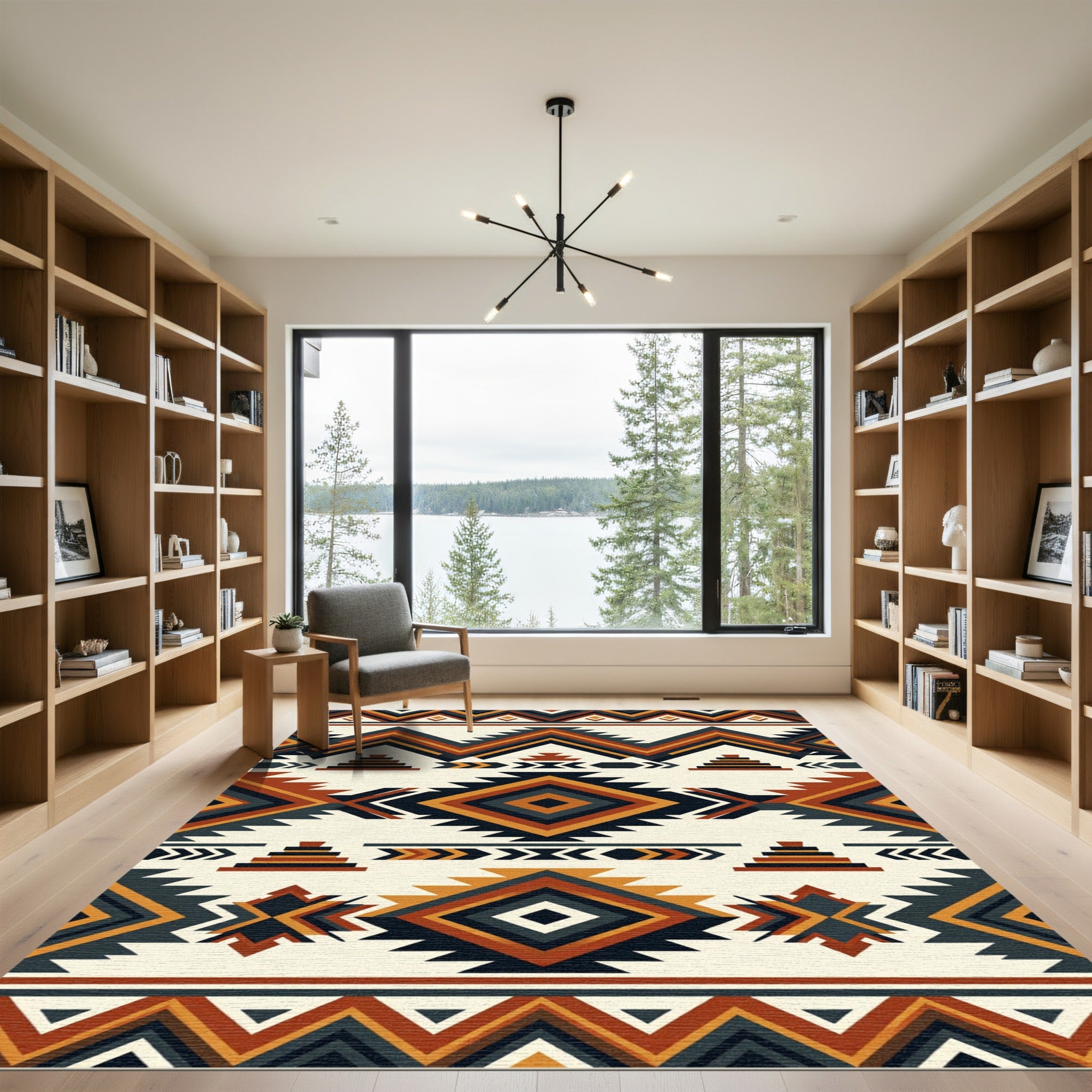 Navajo Inspired Diamond Geometric Rug