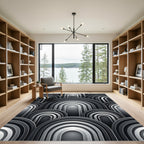Monochrome Arched Art Deco Geometric Rug