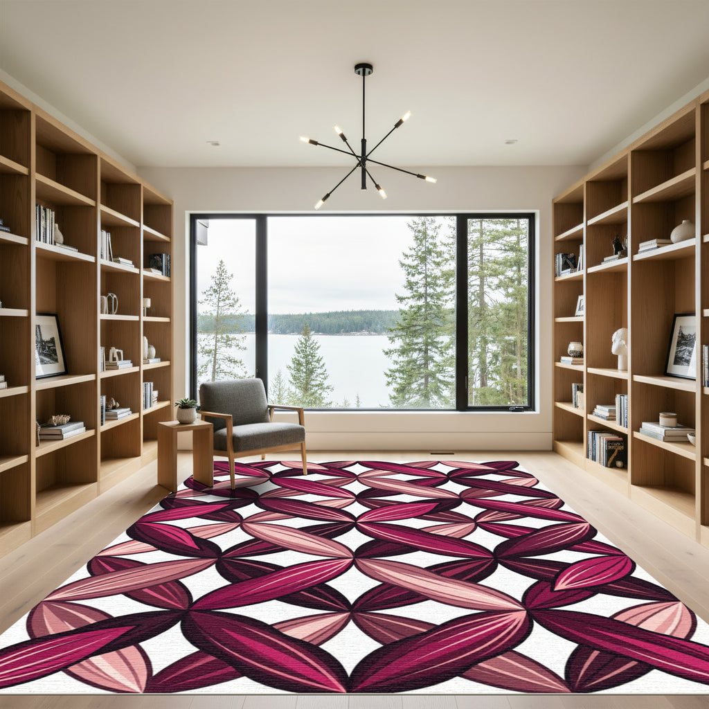 Orchid Petal Interlocking Geometric Rug