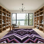 Purple Ikat Chevron Floral Medallion Rug