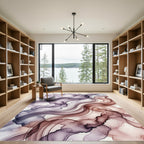 Ethereal Plum and Taupe Fluid Abstract Rug