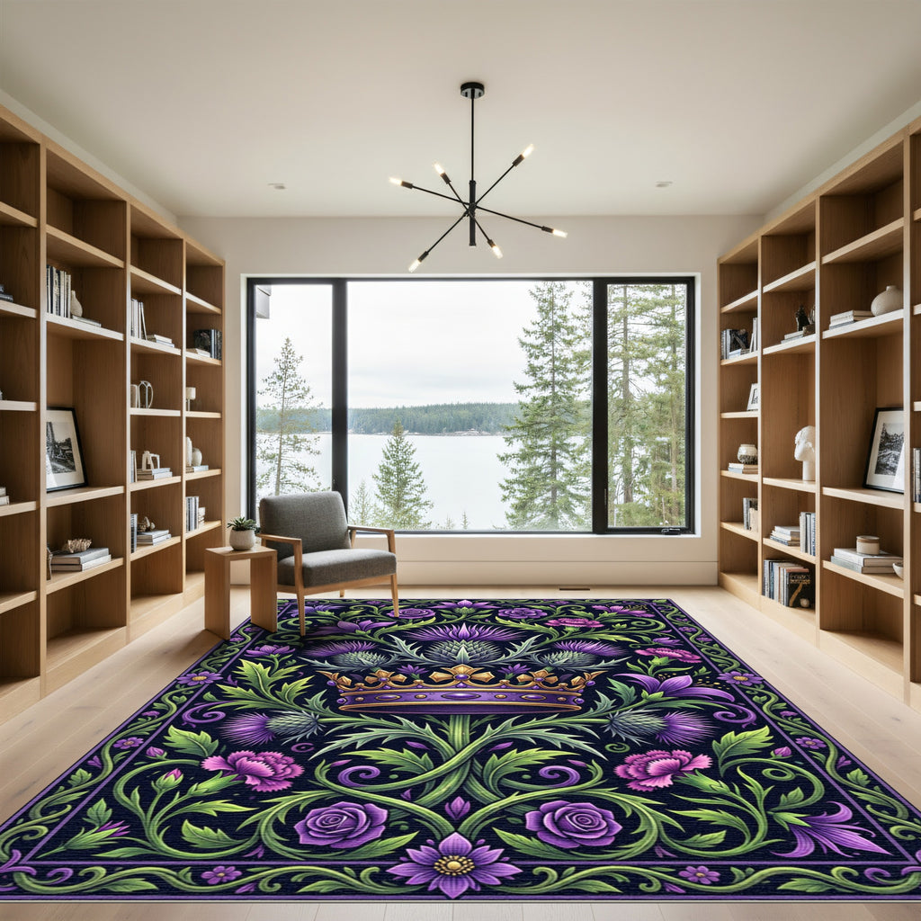 Royal Purple Crown Thistle Botanical Rug