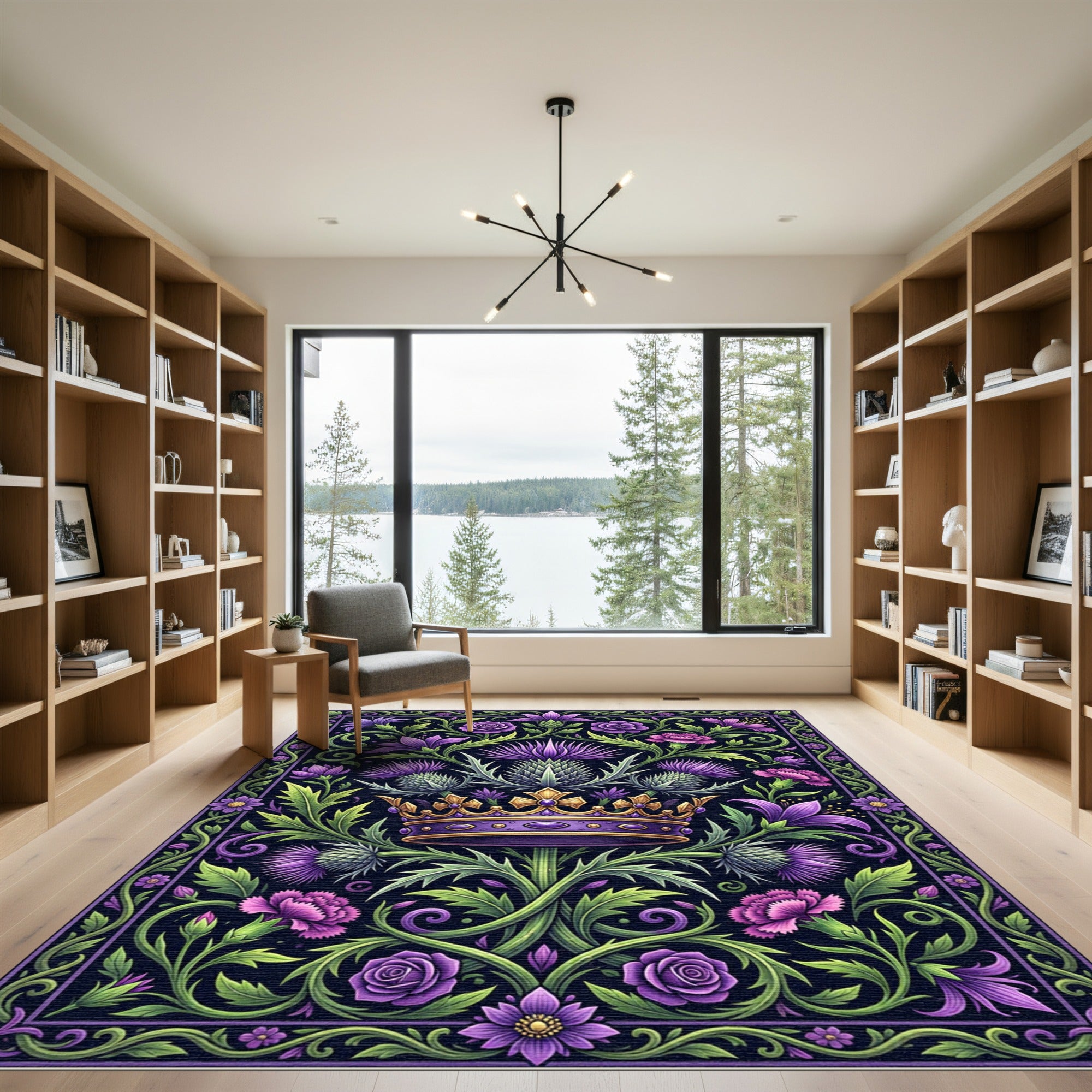 Royal Purple Crown Thistle Botanical Rug