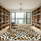 Neutral Caramel Leopard Animal Spot Rug