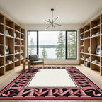 Pink Flamingo Architectural Art Deco Rug