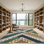 Braided Gold Cream Geometric Interlocking Ribbons Rug