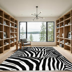 Classic Black White Zebra Stripe Rug