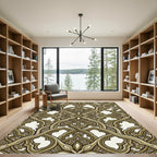 Ornate Gold Lattice Arabesque Rug