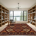 Earthy Geometric Aztec Diamond Rug