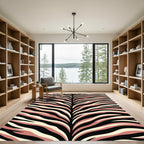 Crimson Beige Zebra Stripe Rug