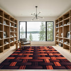 Woven Chestnut and Terracotta Texture Rug