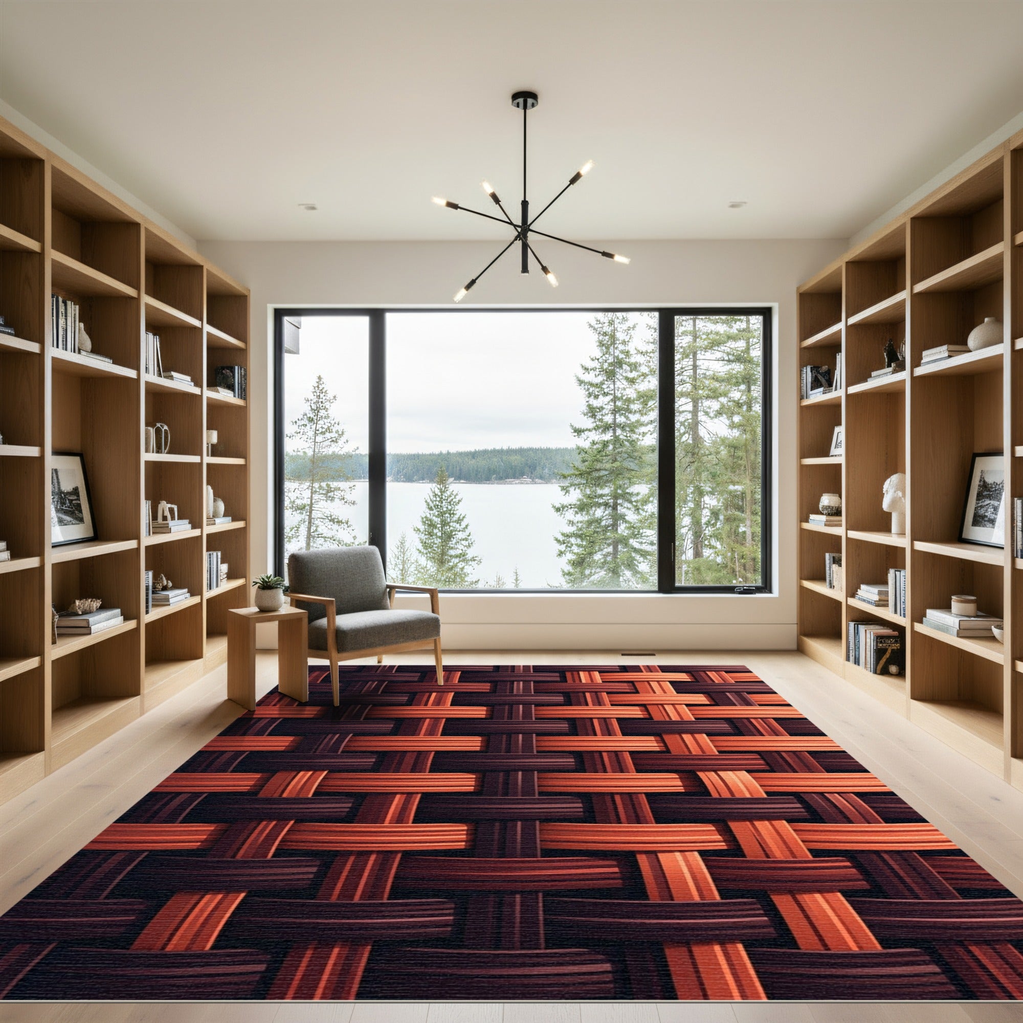 Woven Chestnut and Terracotta Texture Rug