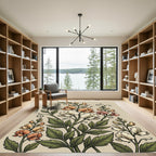Art Nouveau Peach Blossom Swirls Rug