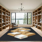 Gold Silver Stacking Blocks Isometric Rug