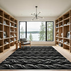 Silver Braided Rope Stripes Rug