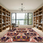 Regal Purple Gold Crown Medallion Rug