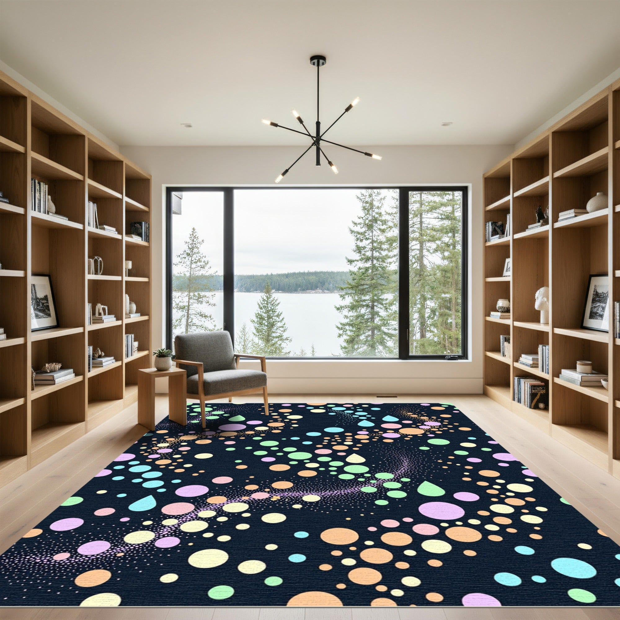 Pastel Drops and Bubbles Swirl Rug