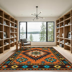 Earthy Southwestern Geometric Sunburst Rug