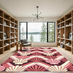 Coral Shell Chevron Geometric Accent Rug