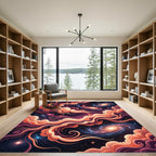 Cosmic Nebula Swirl Galaxy Art Rug
