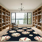 Minimalist Ivory Dice Black Graphic Rug