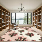 Pink White Gentle Blossom Bouquet Rug