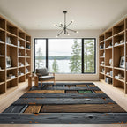 Weathered Wood Plank Graphic Rug