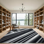 Monochrome Diagonal Stripe Overlap Rug