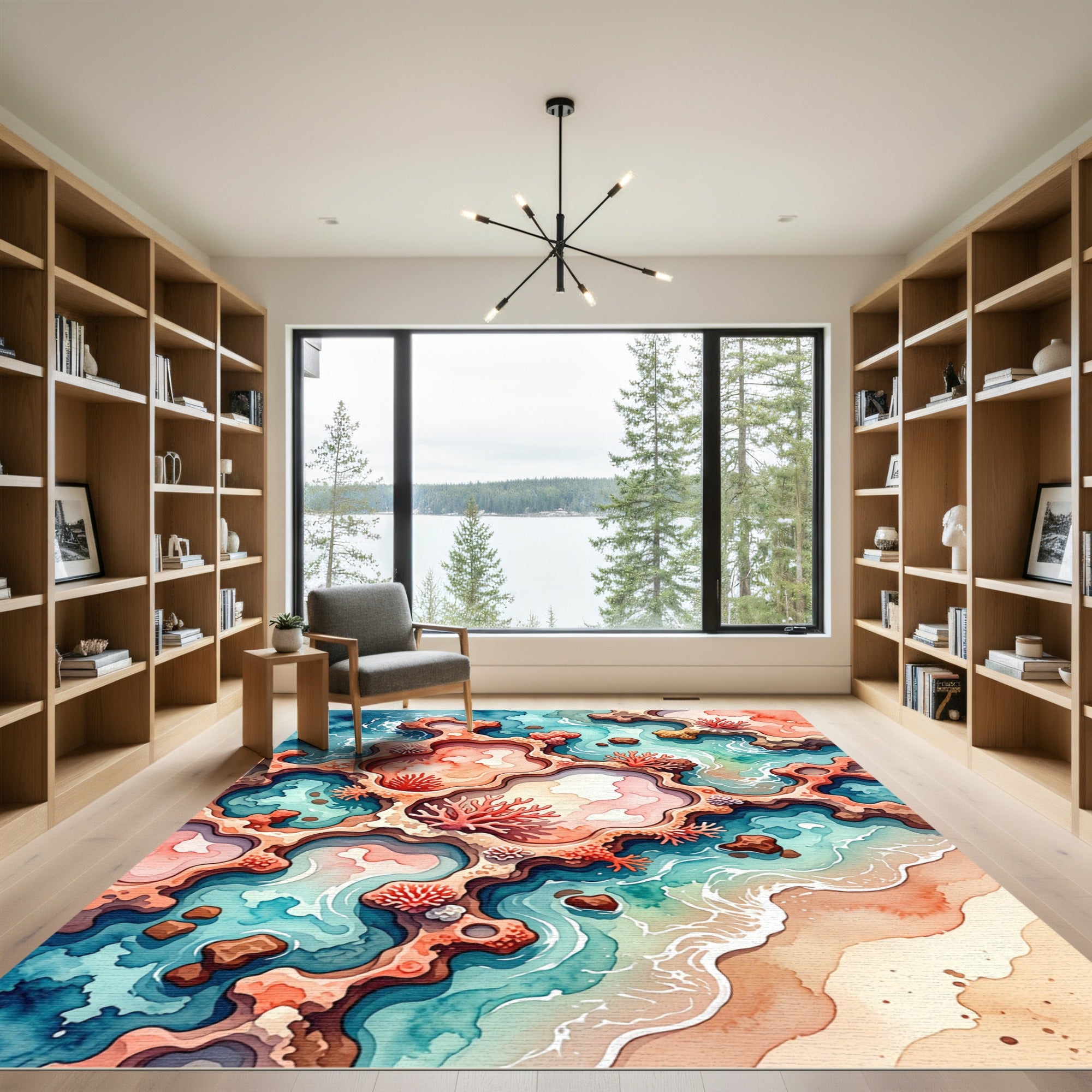 Ethereal Coral Reef Ocean Shore Rug