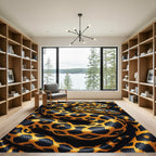 Golden Black Serpent Scale Reptile Skin Rug