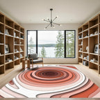 Tonal Terracotta Abstract Concentric Circles Rug