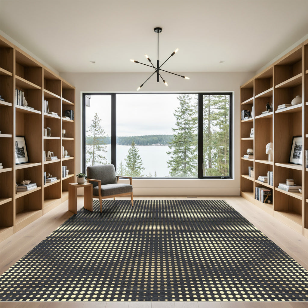 Modern Gold Dot Gradient Rug