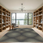Modern Gold Dot Gradient Rug
