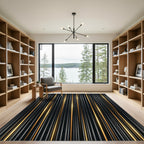 Dazzling Gold Vertical Stripe Rug