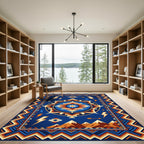 Geometric Sun Mountain Lightning Tribal Rug