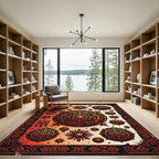 Tribal Solar Medallion Ember Geometric Rug